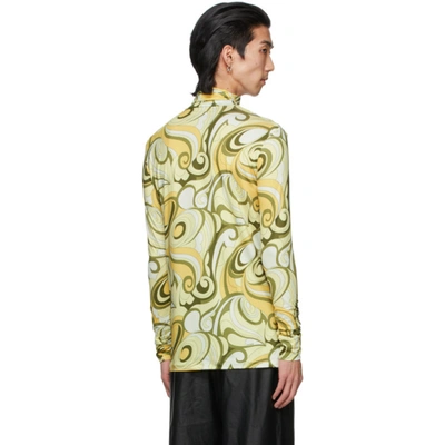 Raf Simons Yellow & Green All Over Printed Turtleneck In Hippie Yellow