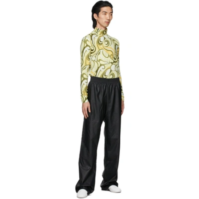 Raf Simons Yellow & Green All Over Printed Turtleneck In Hippie Yellow