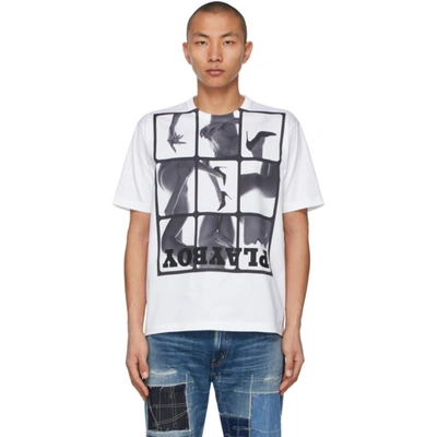 Shop Junya Watanabe White Playboy Edition Collage T-shirt In 1 White