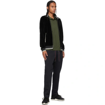 Shop Moncler Green Knit Polo In 876 Green