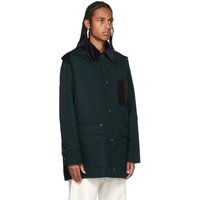 Shop Loewe Navy Patch Pocket Parka In 5110 Navy Blue