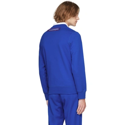 Shop Alexander Mcqueen Blue Selvedge Logo Tape Sweatshirt In 0903 Bold Blue/mix