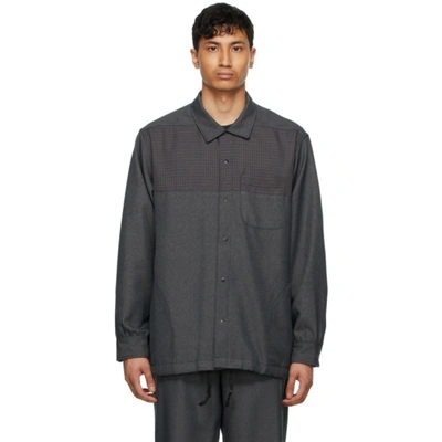 Shop Aïe Grey Twill Coach Shirt In Pt023 Grey