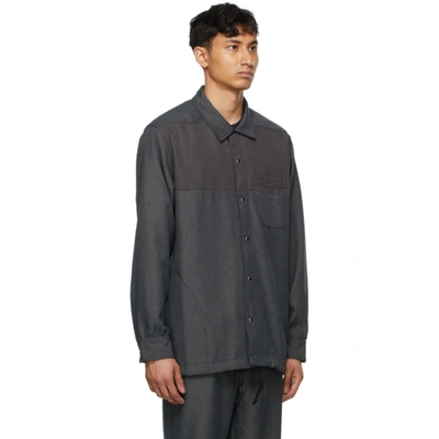Shop Aïe Grey Twill Coach Shirt In Pt023 Grey