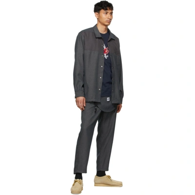 Shop Aïe Grey Twill Coach Shirt In Pt023 Grey