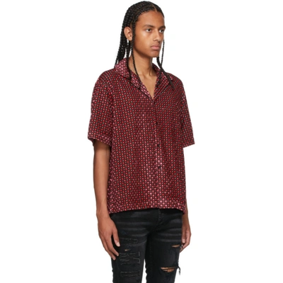 Shop Amiri Pink & Black Velour Retro Short Sleeve Shirt In Pink-velour