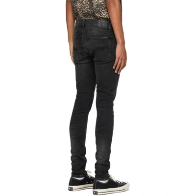 Shop Nudie Jeans Black Tight Terry Jeans In Evening Treat