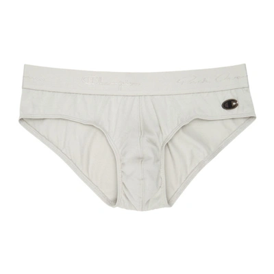 Shop Rick Owens Three-pack Grey Champion Edition Jersey Briefs In 61 Oyster