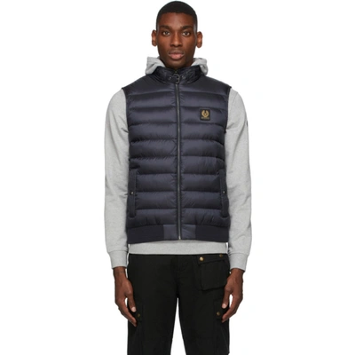 Shop Belstaff Navy Down Circuit Gilet Vest In 80092 Dark Ink