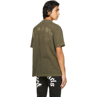 Shop Palm Angels Khaki Bear T-shirt In Military