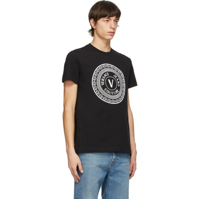 Shop Versace Jeans Couture Black V Emblem T-shirt In E899 Black