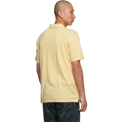 Shop Double Rainbouu Yellow Knit 'retro Rainbouu' Short Sleeve Shirt In Butter