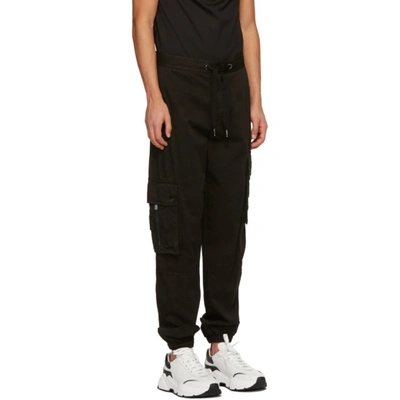 Shop Dolce & Gabbana Black Garment-dyed Jogging Cargo Pants In N0000 Black