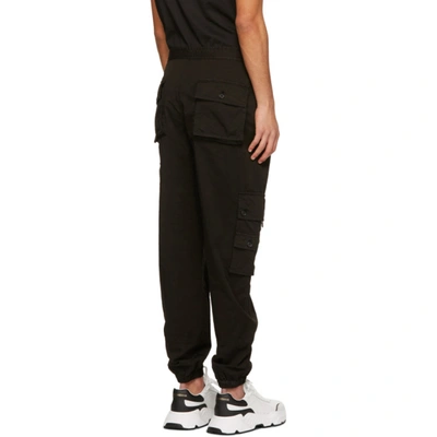 Shop Dolce & Gabbana Black Garment-dyed Jogging Cargo Pants In N0000 Black