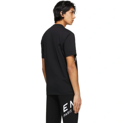 Shop Givenchy Black Embroidered Refracted Logo T-shirt In 004 Black/w