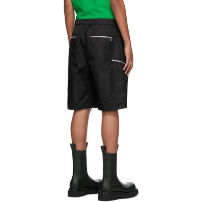 Shop Bottega Veneta Black Nylon Gabardine Zip Shorts In 1000 Black