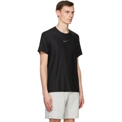 Shop Nike Black Pro Top T-shirt In 010 Blk/gry