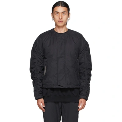 Shop A-cold-wall* Black Ruche Bomber Jacket