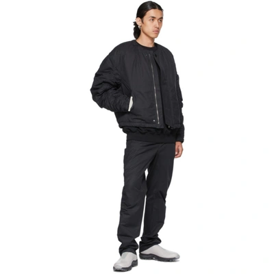 Shop A-cold-wall* Black Ruche Bomber Jacket