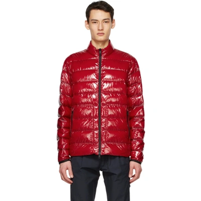 Shop Moncler Red Down Agar Jacket In 455 Red