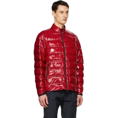 Shop Moncler Red Down Agar Jacket In 455 Red