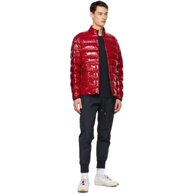 Shop Moncler Red Down Agar Jacket In 455 Red