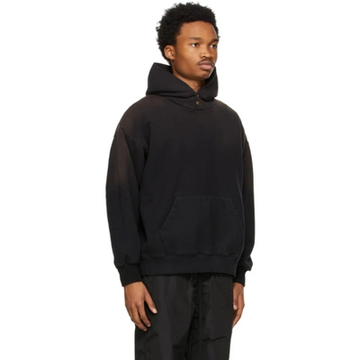 Shop Fear Of God Black Faded Hoodie In Vintage Blk