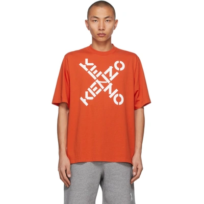 Shop Kenzo Orange Sport Big X T-shirt In 16 Deep Ora