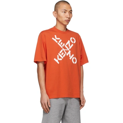 Shop Kenzo Orange Sport Big X T-shirt In 16 Deep Ora