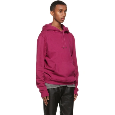 Shop Saint Laurent Pink Rive Gauche Hoodie In Fuchsia/noir