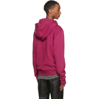 Shop Saint Laurent Pink Rive Gauche Hoodie In Fuchsia/noir