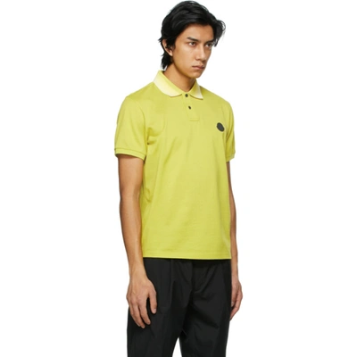 Shop Moncler Yellow Maglia Polo In 150 Yellow