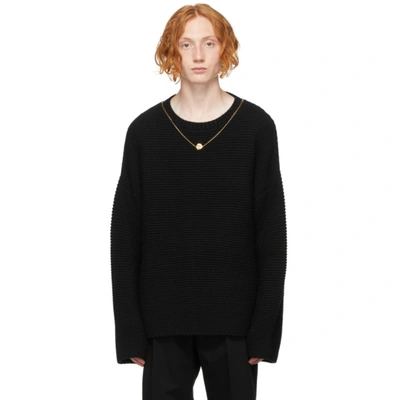 Shop Loewe Black Cashmere Chain Sweater In 1100 Black