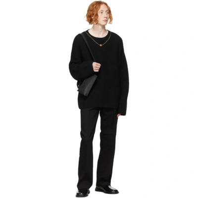 Shop Loewe Black Cashmere Chain Sweater In 1100 Black