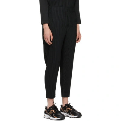 Shop Issey Miyake Black Monthly Color March Trousers In 15 Black/black＆whte