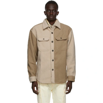 Shop Aimé Leon Dore Tan & Beige Casentino Wool Shirt