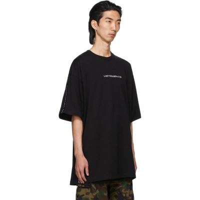 Shop Vetements Black Logo Tape T-shirt