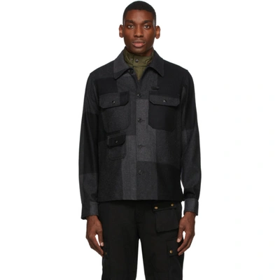 Shop Belstaff Black & Grey Forge Jacket In 90011 Charcoal/black