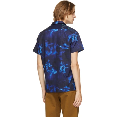 Shop Ps By Paul Smith Navy Print Short Sleeve Shirt In 49 Dark Navy