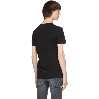 Shop Balmain Black V-neck T-shirt In 001 Black
