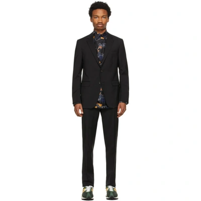 Shop Lanvin Black Half Canvas Suit In 10 Black
