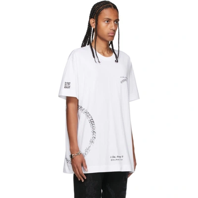 Shop Givenchy White Chain Logo T-shirt In 100-white