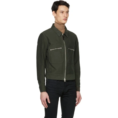 Shop Tom Ford Khaki Brushed Cotton Jacket In V08 Olive