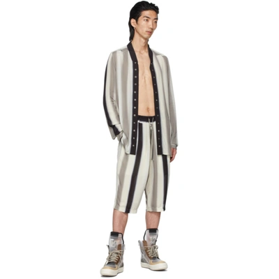 Shop Rick Owens Grey Stripe Faun Shirt In 0a Hued Deg