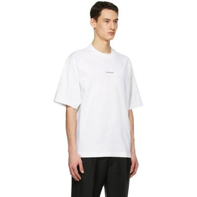 Shop Acne Studios White Logo T-shirt In Optic White