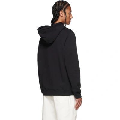 Shop Loewe Black Anagram Drawstring Hoodie In 1100 Black