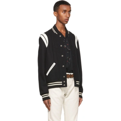 Saint Laurent Teddy Jacket In Wool In Black