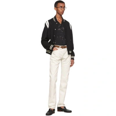 Saint Laurent Teddy Jacket In Wool In Black