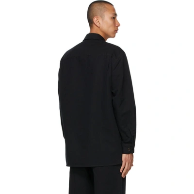 Shop Lemaire Black Officer Shirt In 999 Black