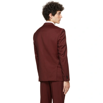 Arti Stretch Wool Extra Slim Fit Suit Jacket In 603 Dark Red